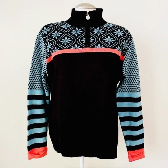 Neve Sweaters - Neve Wool Knit 1/4 Zip Ski Sweater, Sz XL